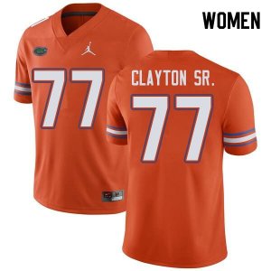 Women's Florida Gators #77 Antonneous Clayton Sr. NCAA Jordan Brand Orange Authentic Stitched College Football Jersey IYI0662QV